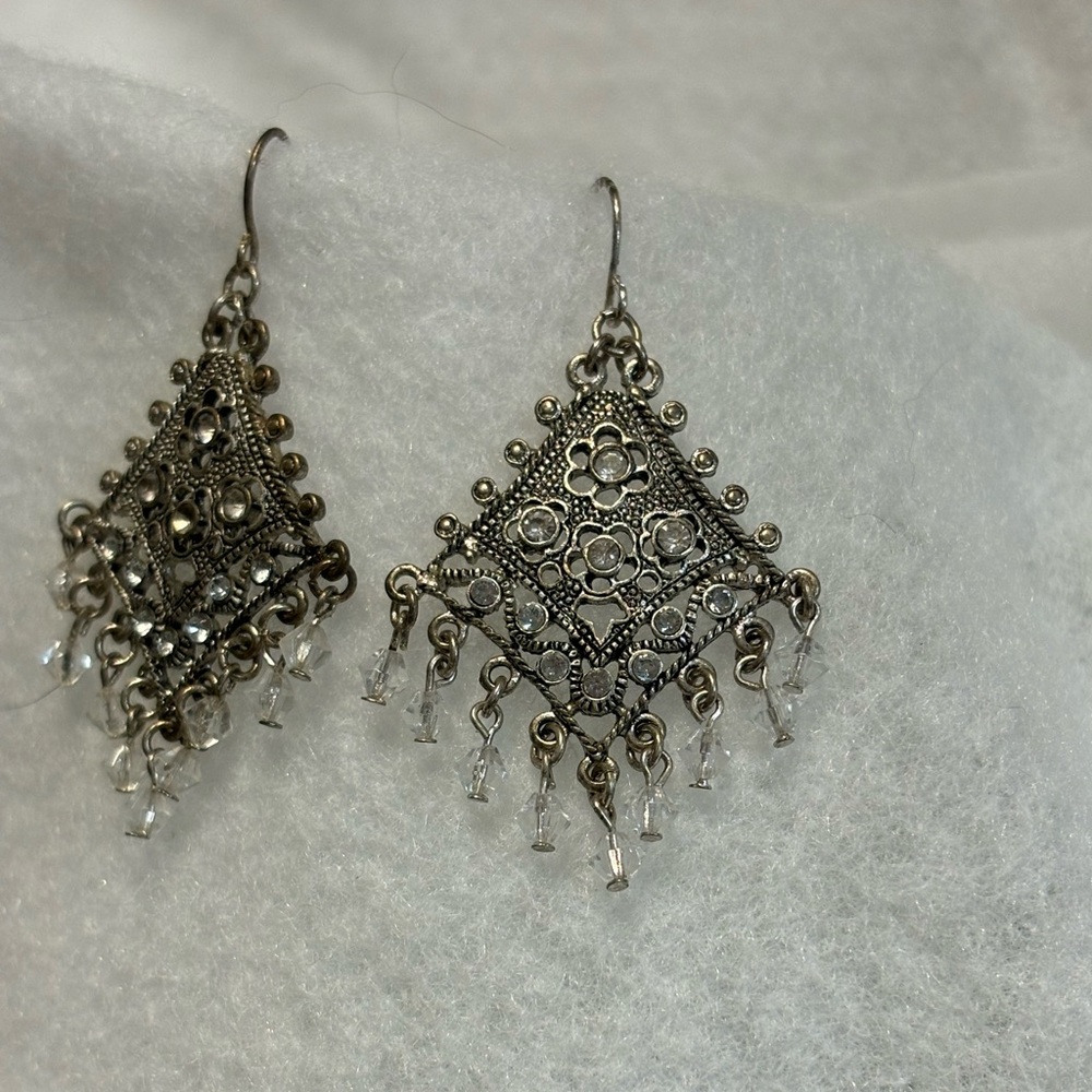 Vintage Chandelier Beaded Earrings Art Deco EUC - Picture 3 of 11
